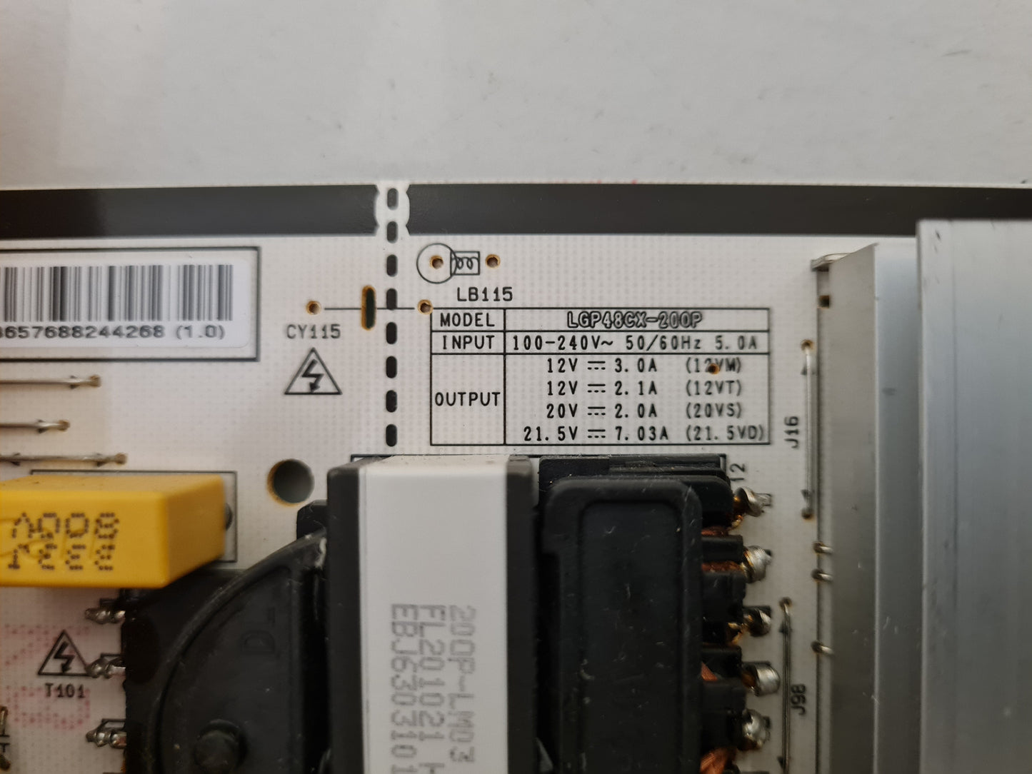LG OLED 48CXPTA POWER SUPPLY BOARD LGP48CX-20OP EAX69117402 1.0 EAY65768824