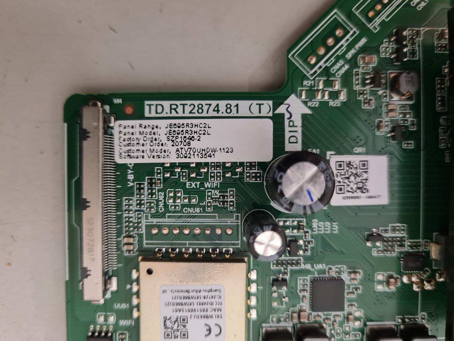 BAUHN ATV70UHDW-1123 MAIN BOARD TD.RT2874.81 (T)
