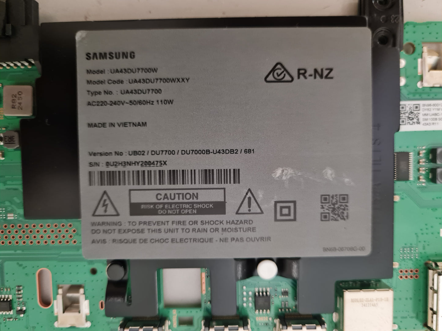 SAMSUNG UA43DU7700 WXXY (VER UB02) MAIN BOARD BN96-60012E