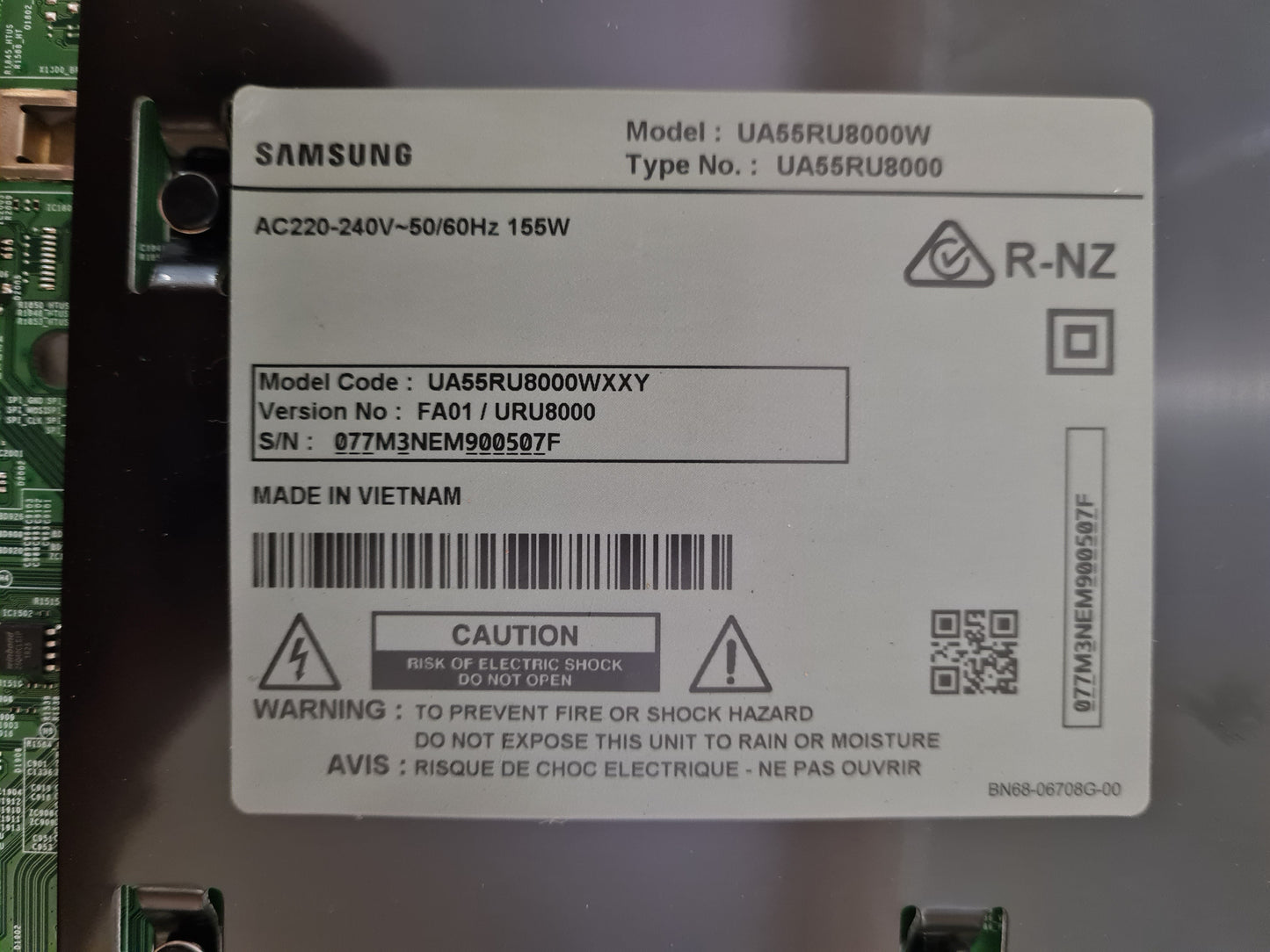 SAMSUNG UA55RU8000 WXXY (VER FA01) MAIN BOARD BN94-14503B BN41-02695A