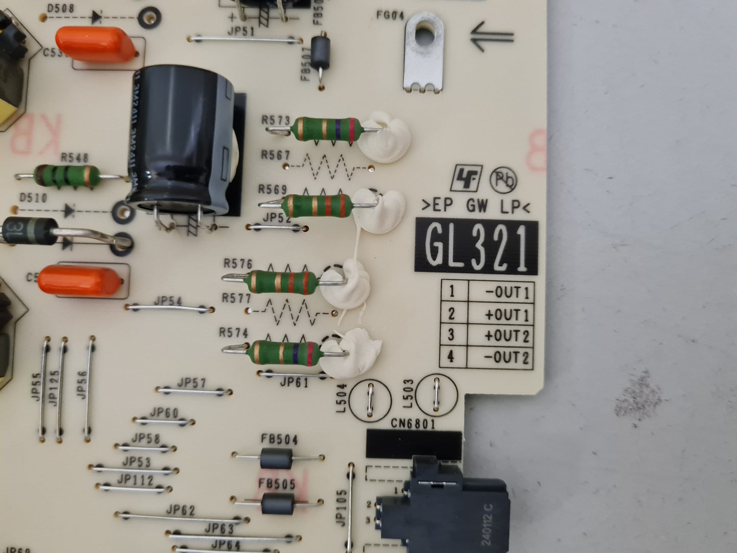 SONY K- 75S30 POWER SUPPLY BOARD SRV2725WW 1-019-552-21 GL321