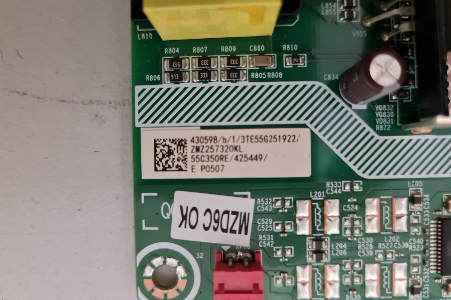 TOSHIBA 55C350RP MAIN & POWER A.I.O BOARD RSAG7.820.53159 430598 425449