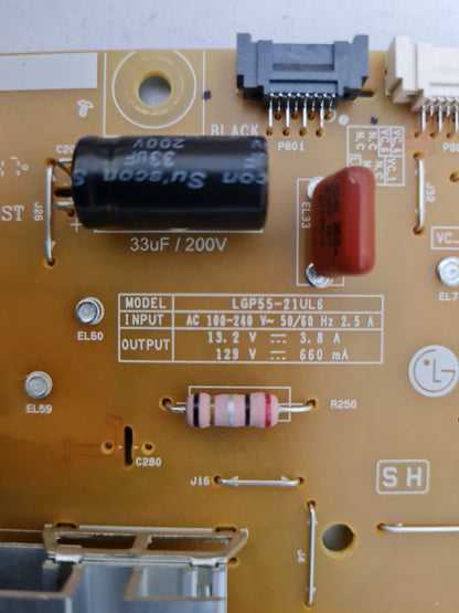 LG 55QNED80SQA POWER SUPPLY BOARD EAX69508302 1.1 EAY65895412 LGP55-21UL6