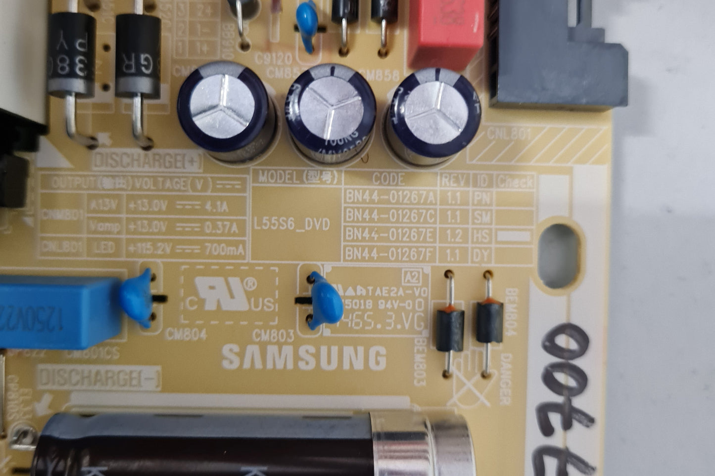 SAMSUNG UA55DU7700 POWER SUPPLY BOARD L55S6_DVD BN44-01267E