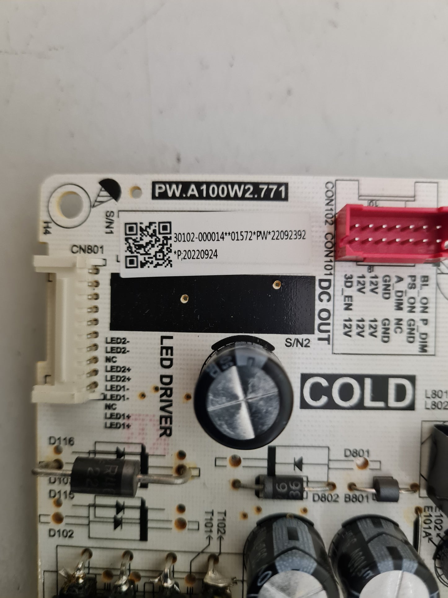 TCL 50P735 POWER SUPPLY BOARD PW.A100W2.771