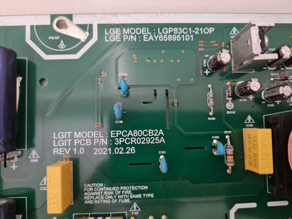 LG OLED 83C1PTA POWER SUPPLY BOARD LGP83C1-21OP EPCA80CB2A 3PCR02925A EAY65895101