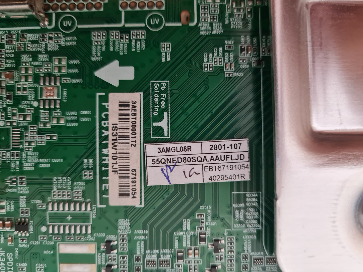 LG 55QNED80SQA .AAUFLJD MAIN BOARD 67191054 EBT67191054 EAX69763506 1.0