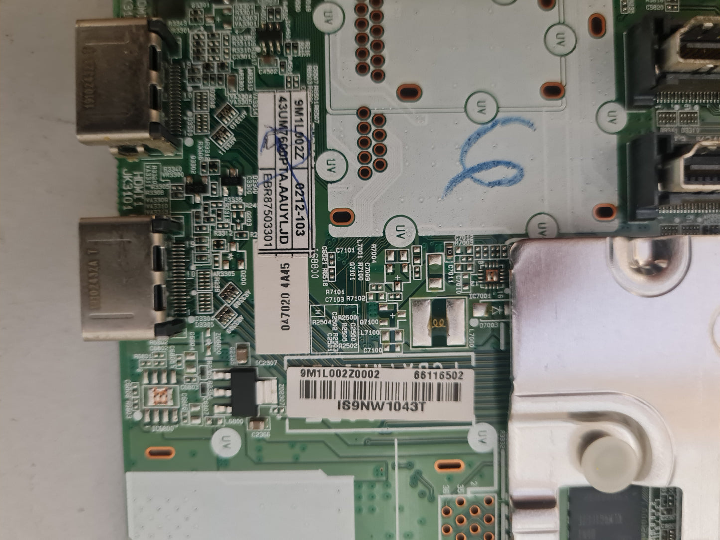 LG 43UM7600PTA .AAUYLJD MAIN BOARD EBR87503301 66116502 EAX68253605 1.1