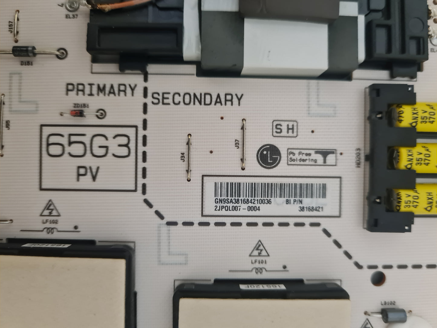 LG OLED 65G3PSA POWER SUPPLY BOARD EAX69975003 1.1 LGPS65G3-23OP
