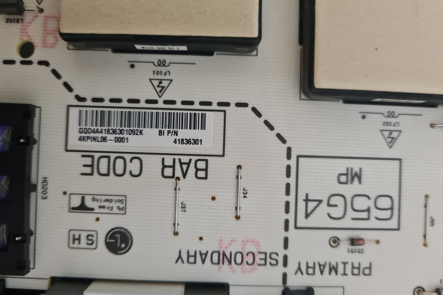 LG OLED 65G4PSA POWER SUPPLY BOARD EAX70193703 1.0 LGPS65G4-24OP