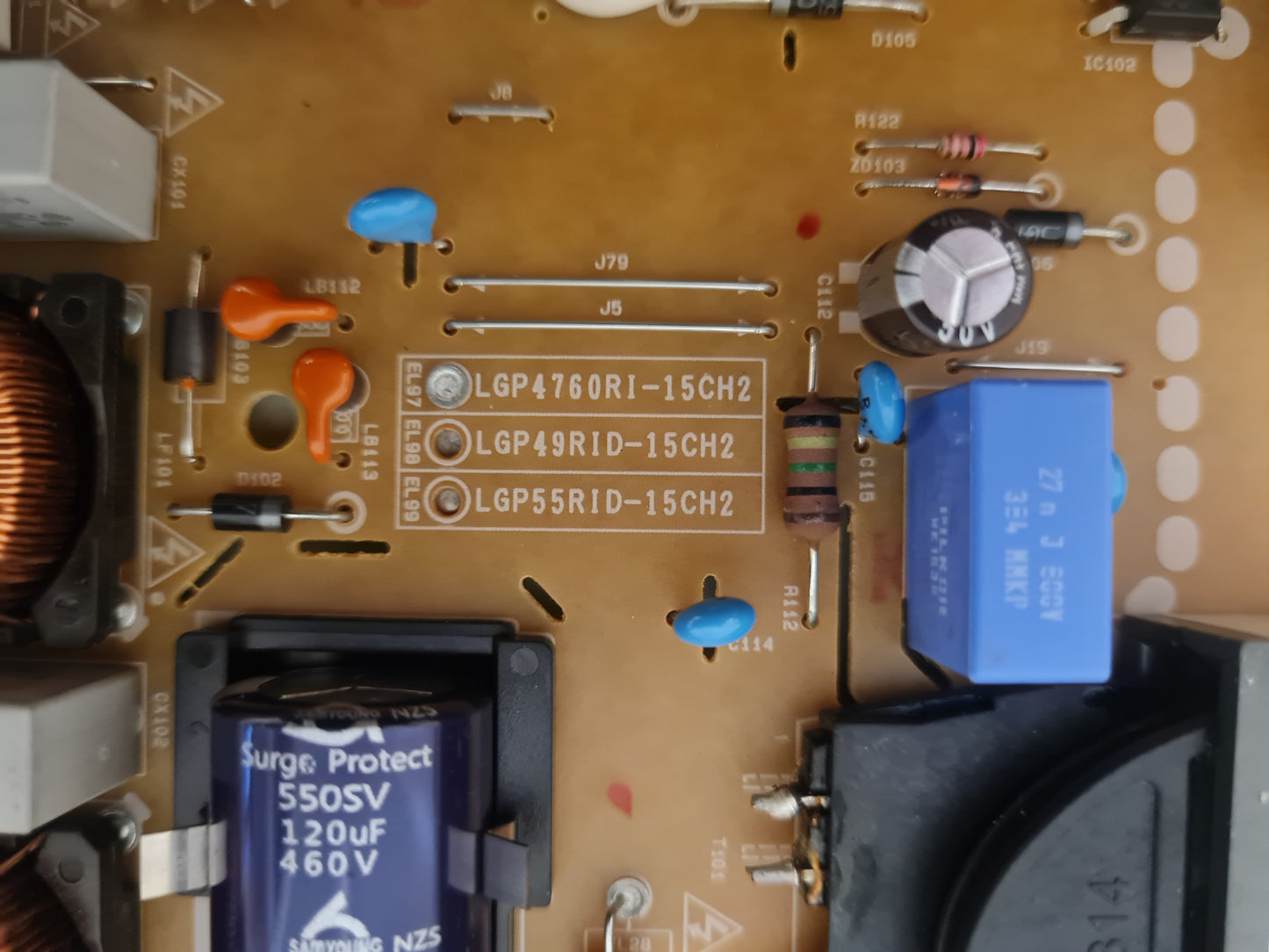 LG 47LF6300 POWER SUPPLY BOARD LGP4760RI-15CH2 EAX66203101 1.8 EAY63689101
