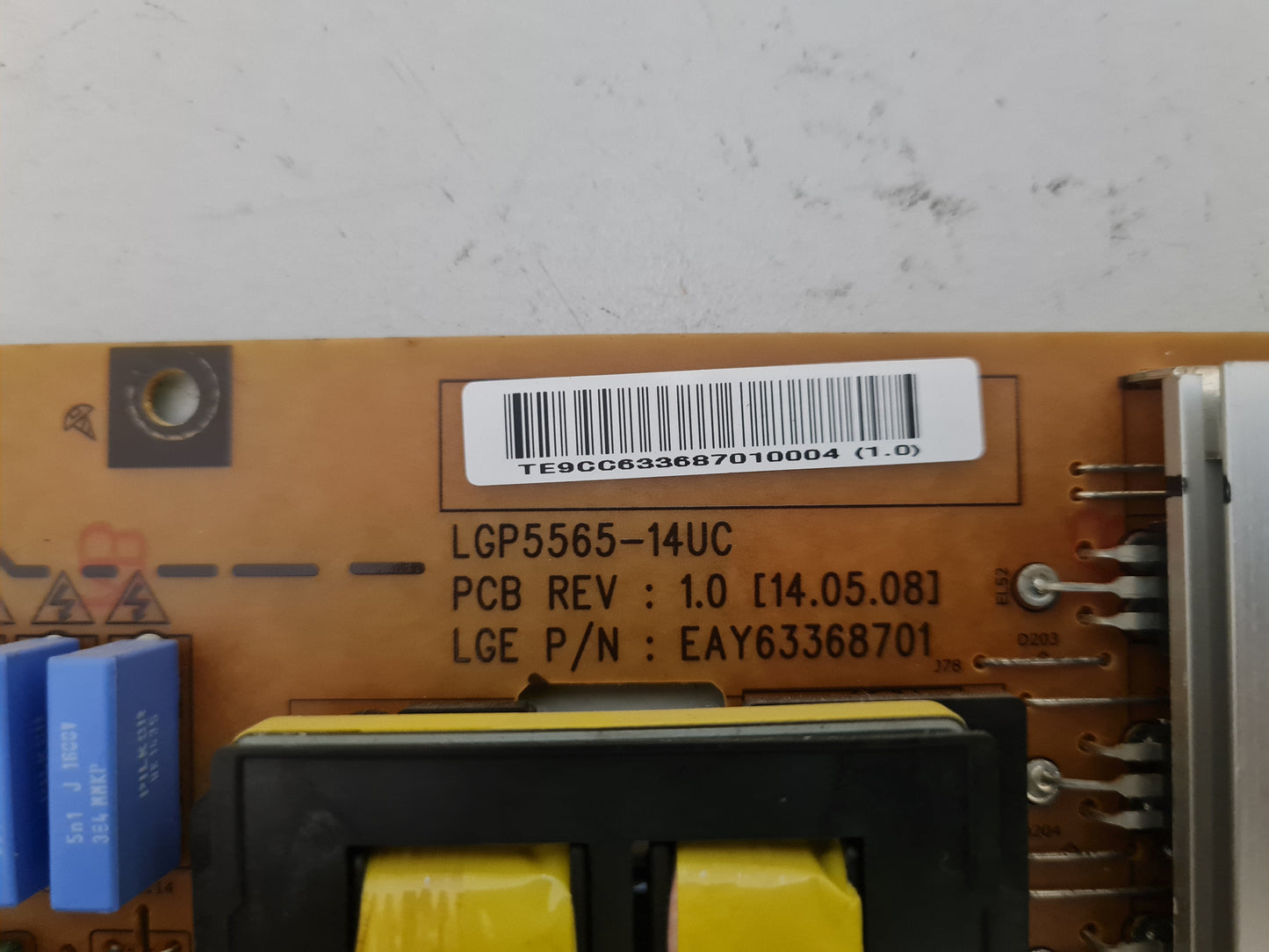 LG 65UC970T POWER SUPPLY BOARD EAY63368701 LGP5565-14UC