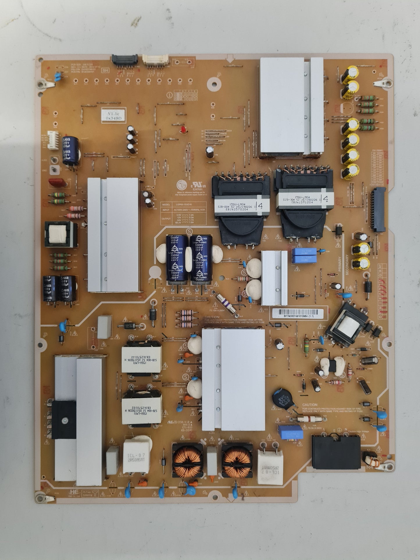 LG 65UG870T POWER SUPPLY BOARD EAY63749101 LGP65-15UD16 B12E009101