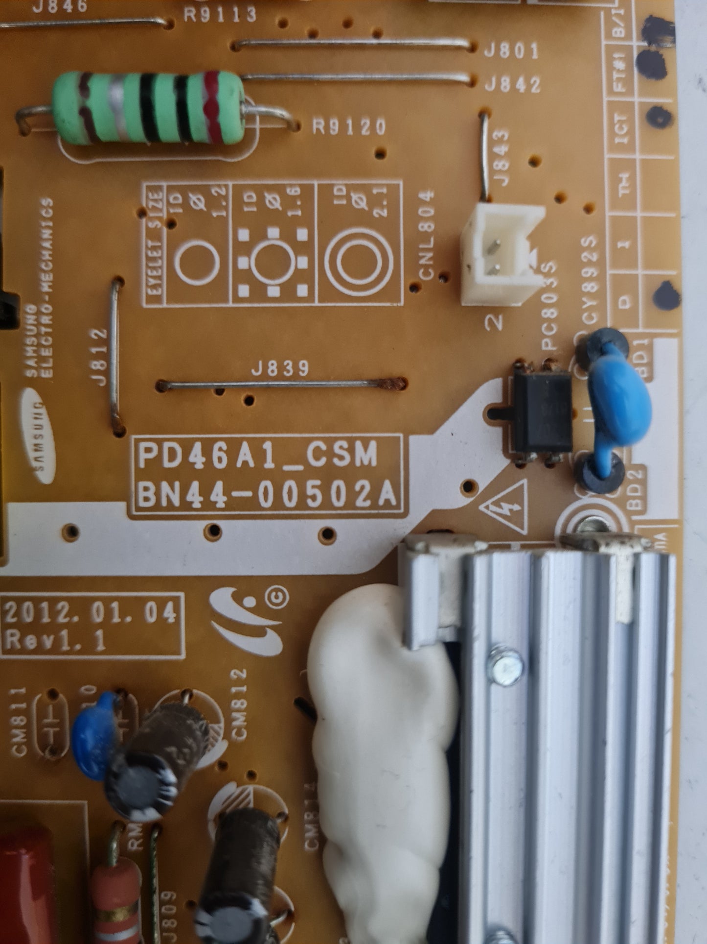SAMSUNG UA40ES5500 POWER SUPPLY BOARD BN44-00502A PD46A1_CSM