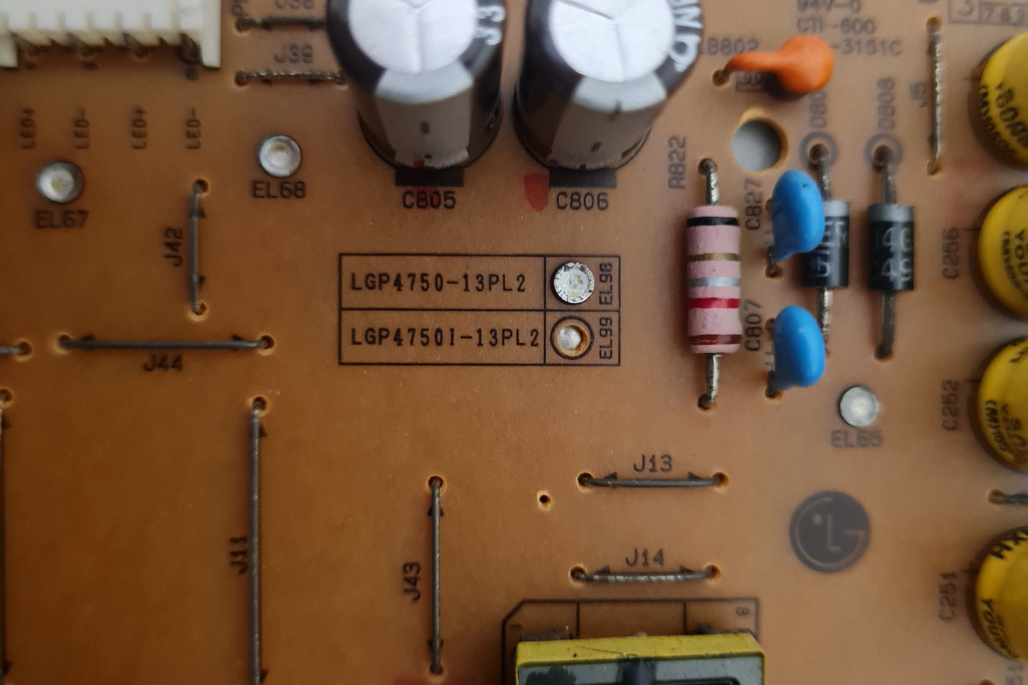 LG 50LA6230 POWER SUPPLY BOARD EAY62810801 EAX64905501 LGP4750-13PL2