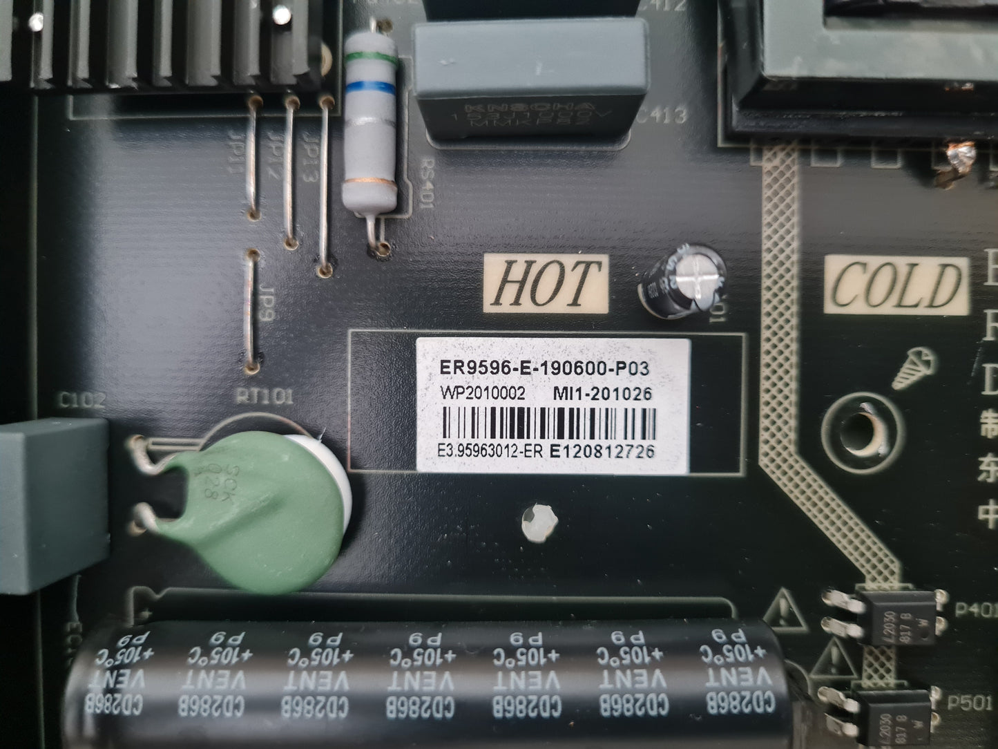 TEAC LE75L521 POWER SUPPLY BOARD ER9596-E-190600-P03 ER9596