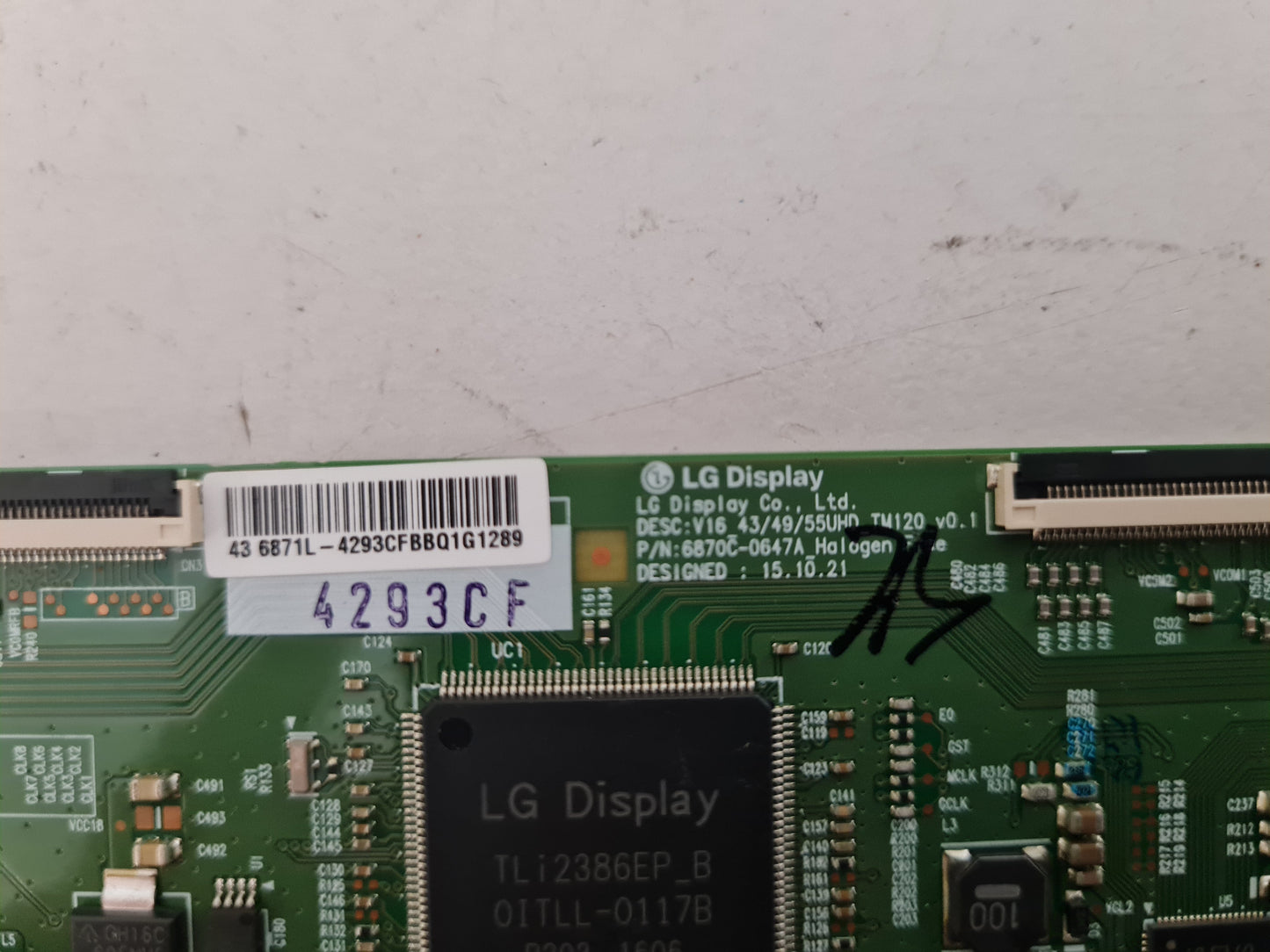 LG 43UH610T -TB.BAUWLJD T-CON BOARD 6871L-4293C 6870C-0647A