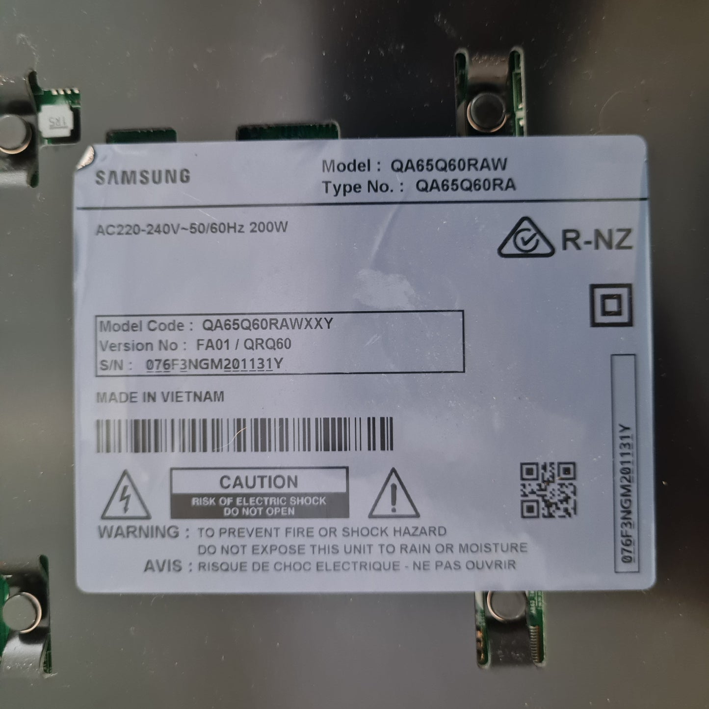 SAMSUNG QA65Q60RAW XXY (VER FA01) MAIN BOARD BN94-14119L