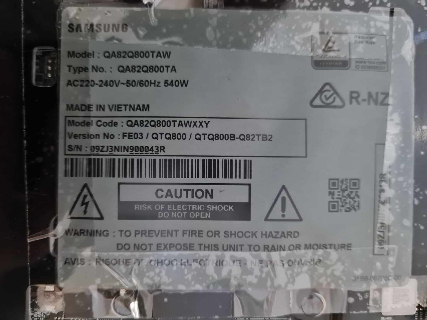 SAMSUNG QA82Q800TAWXXY (VER-FE03) MAINBOARD BN94-15245U