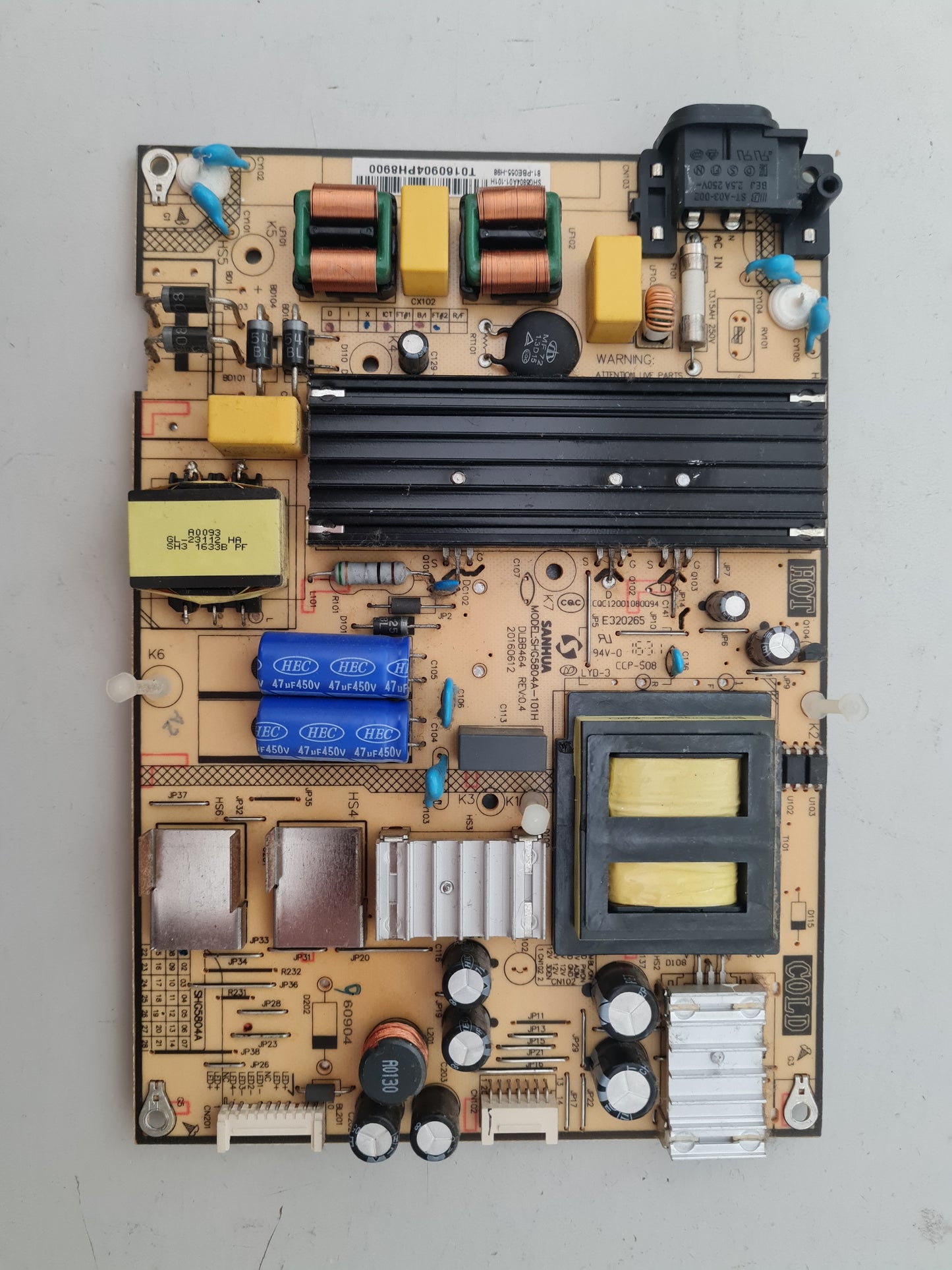 TCL 55E4900FS POWER SUPPLY BOARD SHG5804A-101H