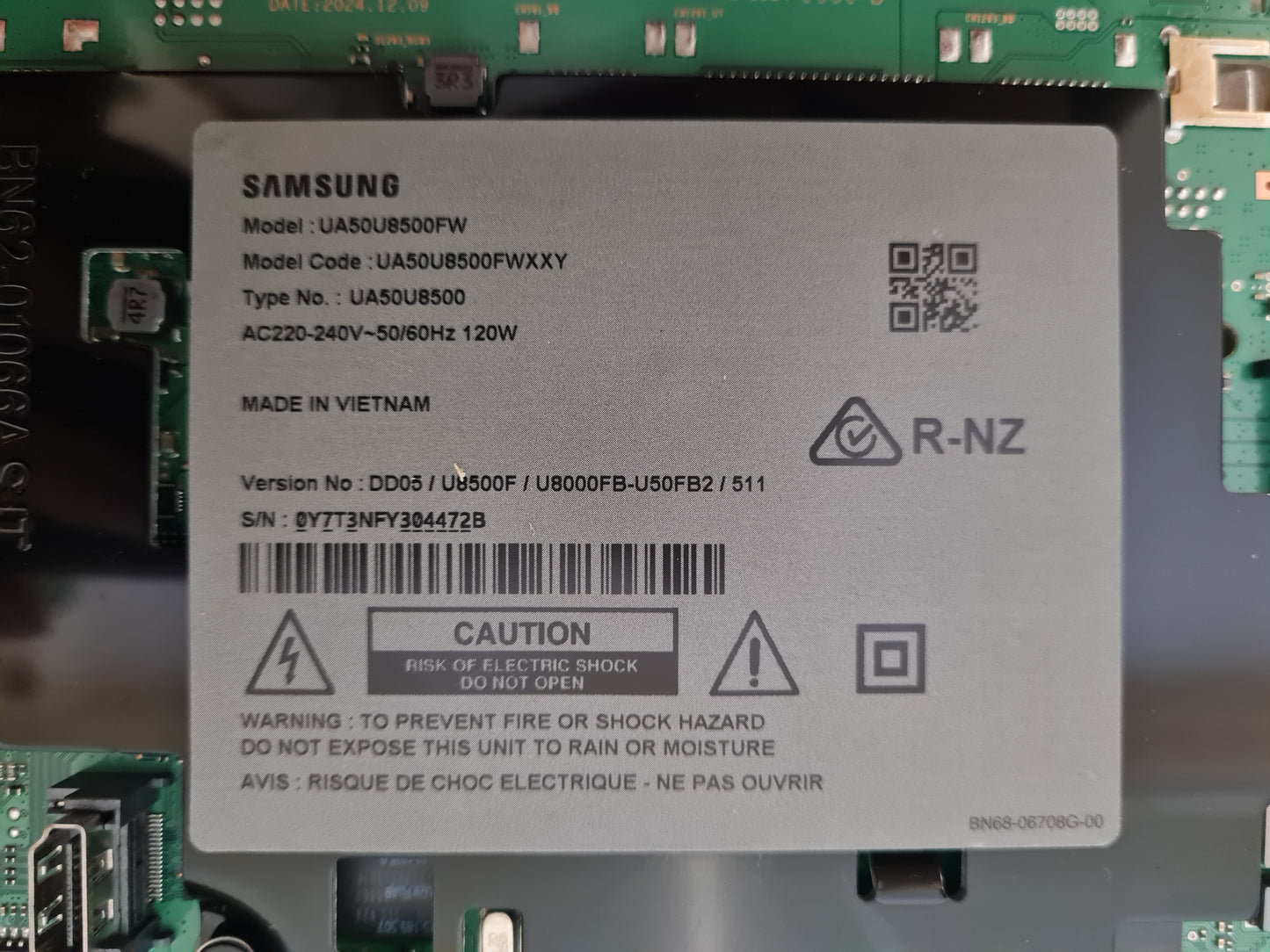 SAMSUNG UA50U8500FW XXY (VER DD05) MAIN BOARD BN96-61261Q BN41-03350A