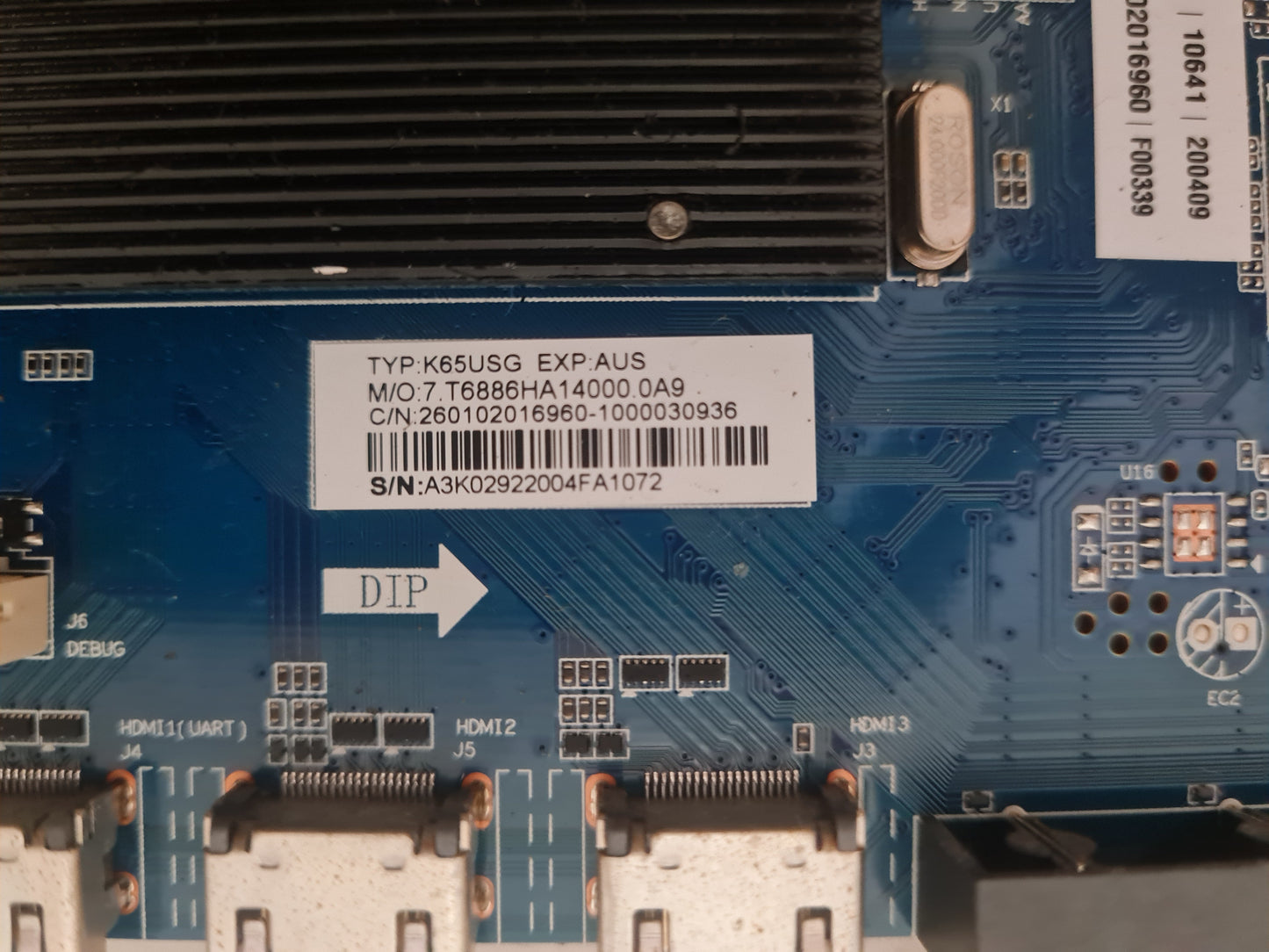 EKO K65USG MAIN BOARD CV6886H-A 7.T6886HA14000.0A9