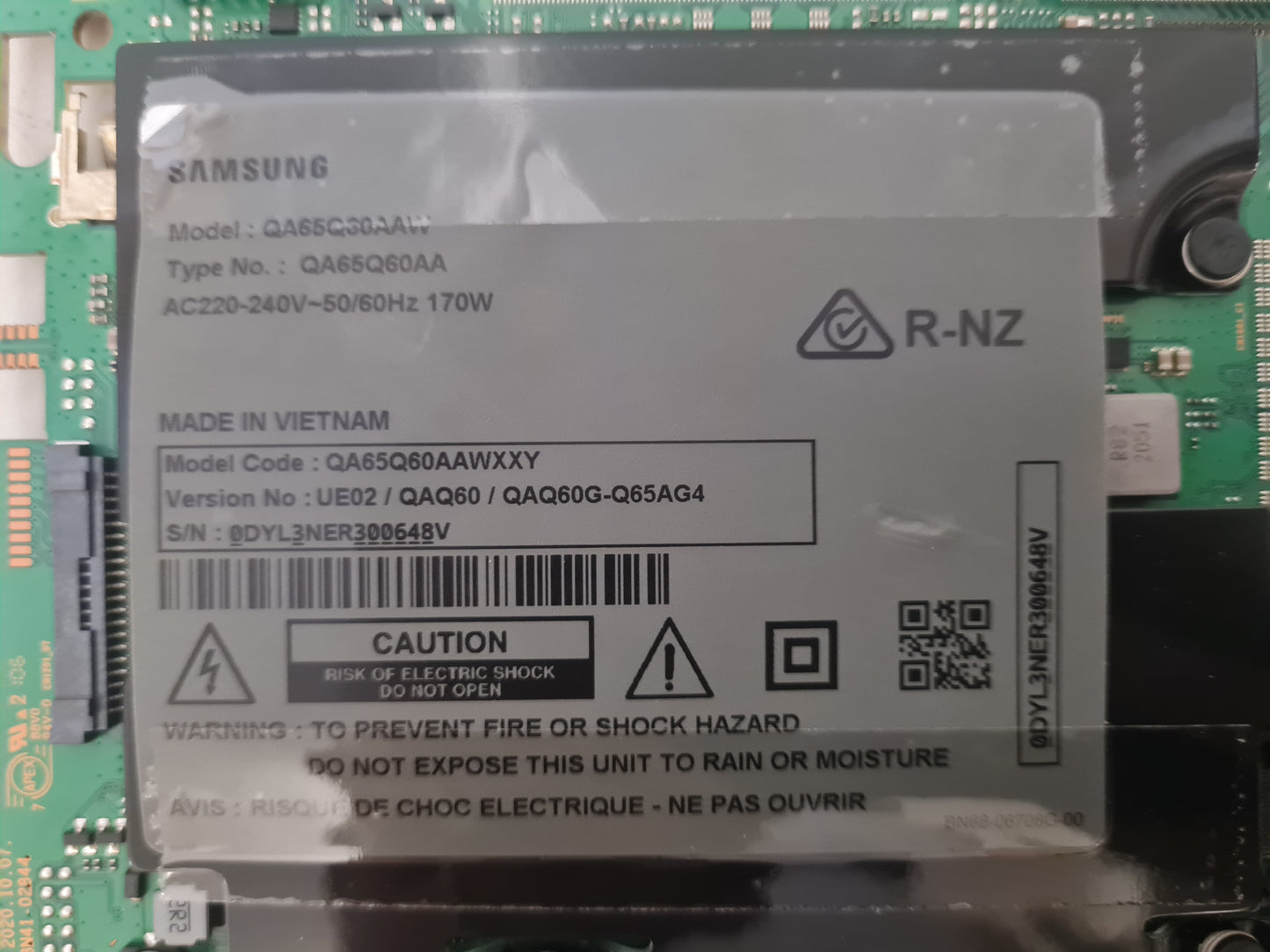 SAMSUNG QA65Q60AAW XXY (VER UE02) MAIN BOARD BN94-16448Z