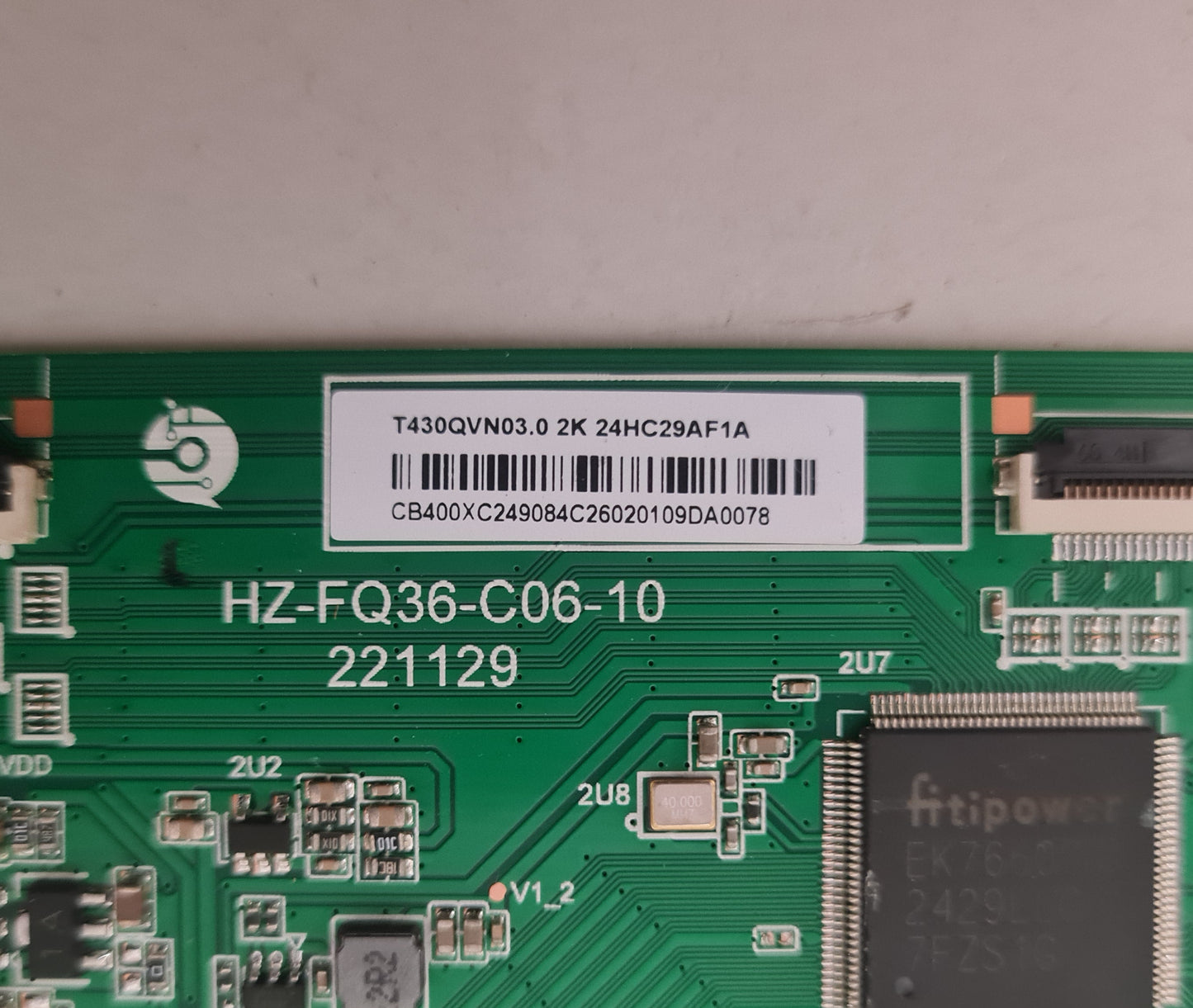 BAUHN ATV43FHDW-0325 T-CON BOARD HZ-FQ36-C06-10 221129 T430QVN03.0