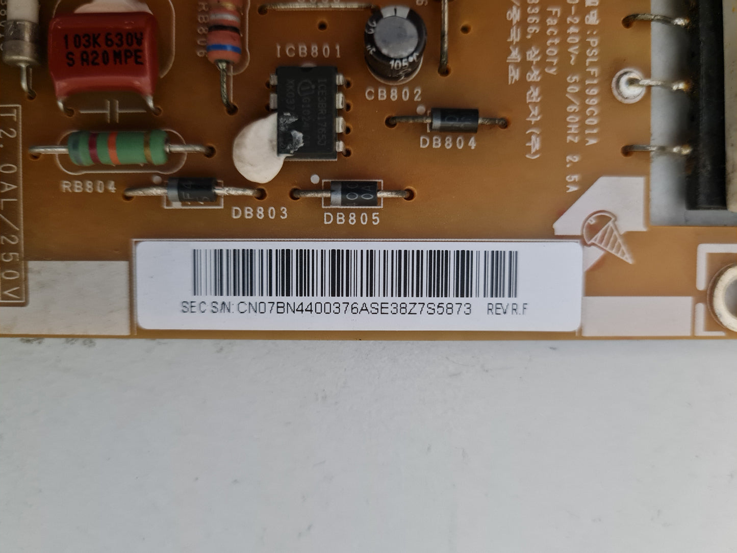 SAMSUNG UA55C7000 POWER SUPPLY BOARD BN44-00376A PD55CF2_ZSM PSLF199C01A