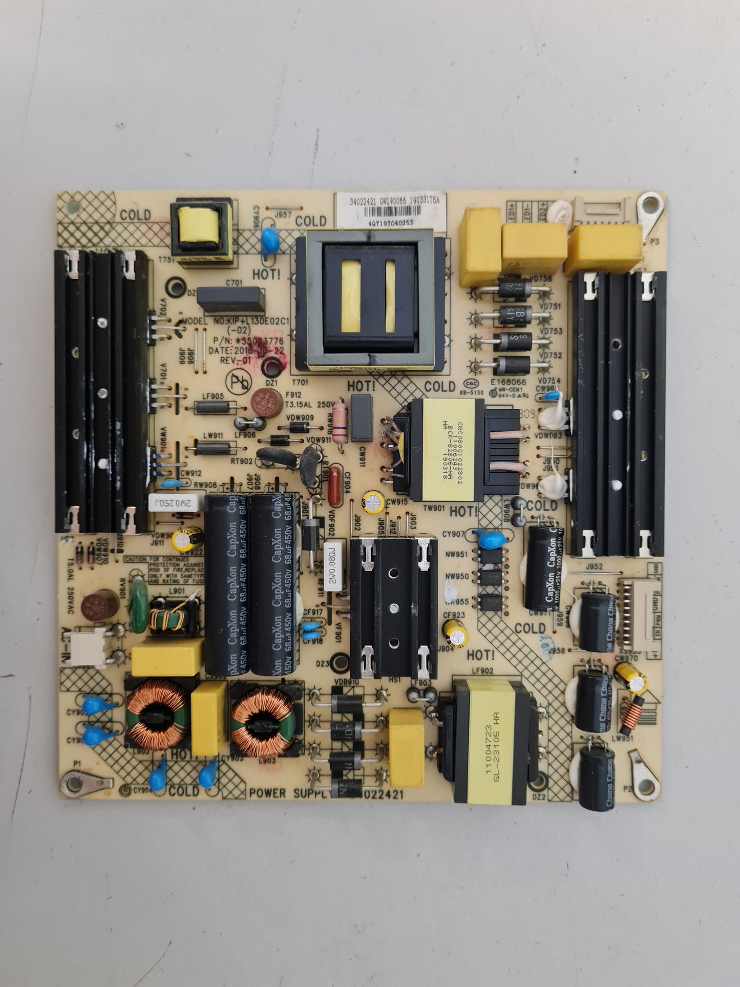 KOGAN KALED55MU8510SZA POWER SUPPLY BOARD 34022421 35023776 KIP+L130E02C1