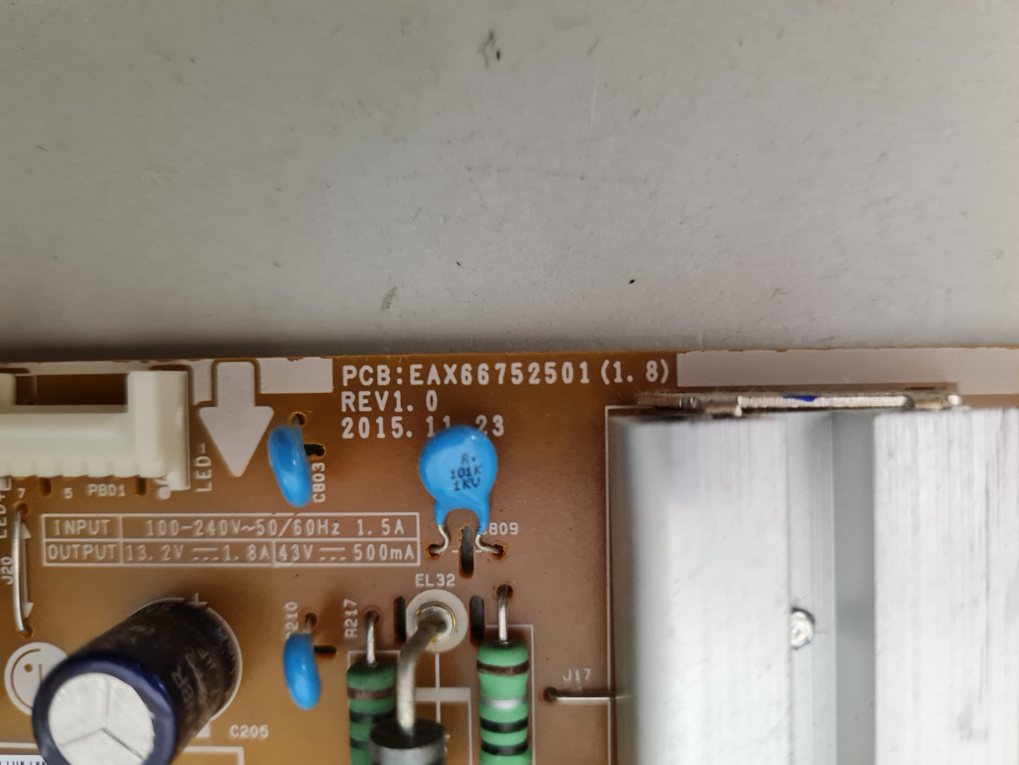 LG 32LH604T POWER SUPPLY BOARD LGP32D-16CH1 EAX66752501 1.8