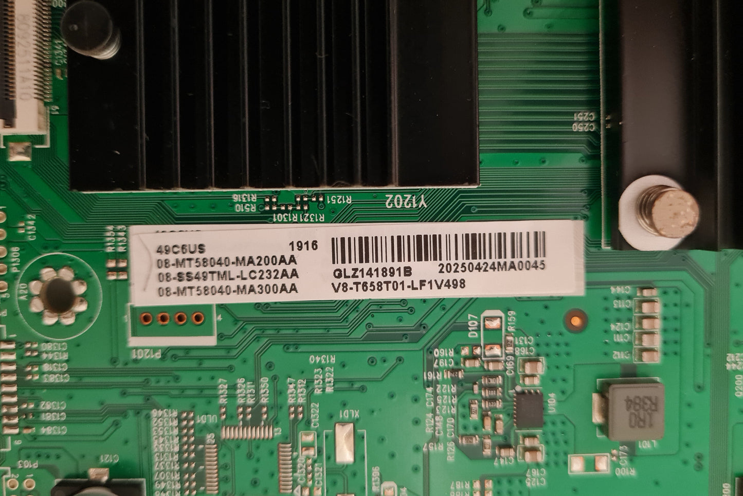 TCL 49C2US MAIN BOARD MT58CX 40-MT58C2-MAB4HG 08-MT58040-MA300AA