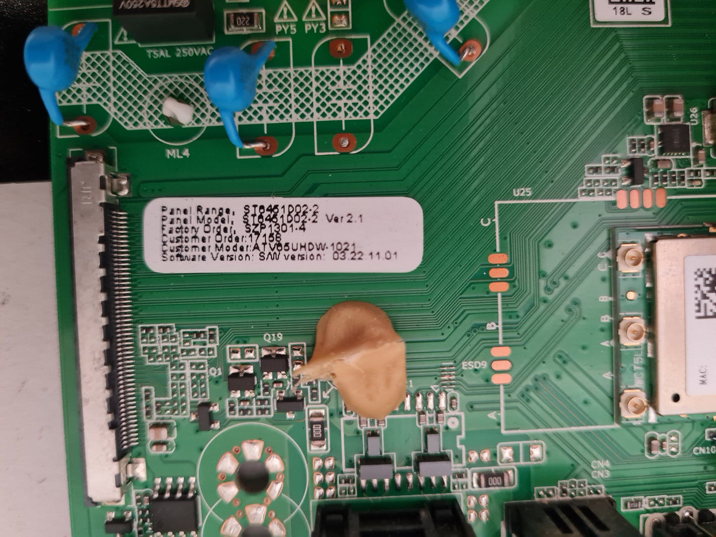 BAUHN ATV65UHDW-1021 MAIN BOARD P150-2874V6.0