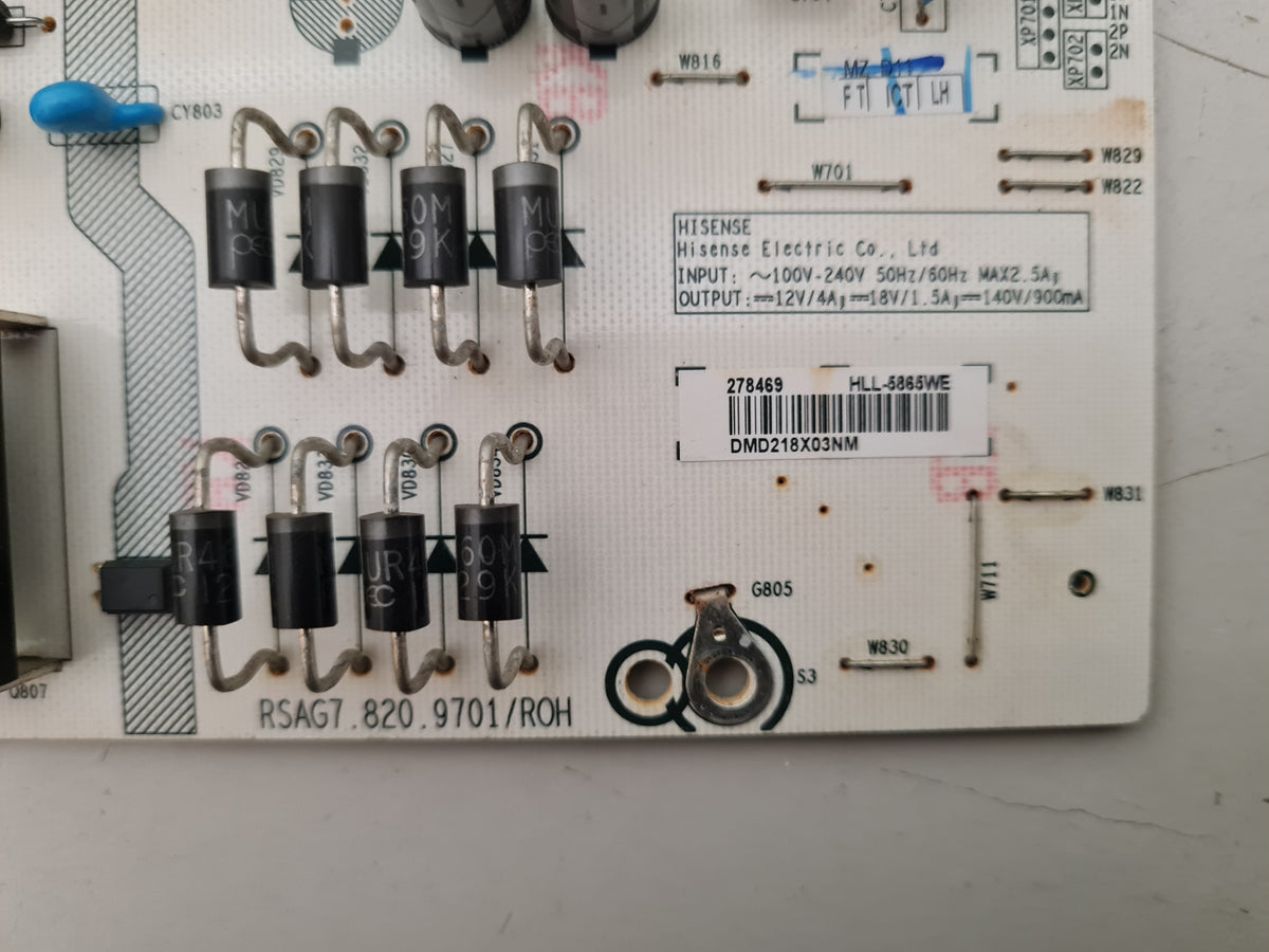 HISENSE 70A6G POWER SUPPLY BOARD RSAG7.820.9701 HLL-5865WE 278469