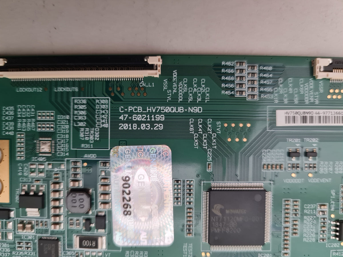 LG 75UM7600 T-CON BOARD 47-6021199 HV750QUBN9D 44-97713660