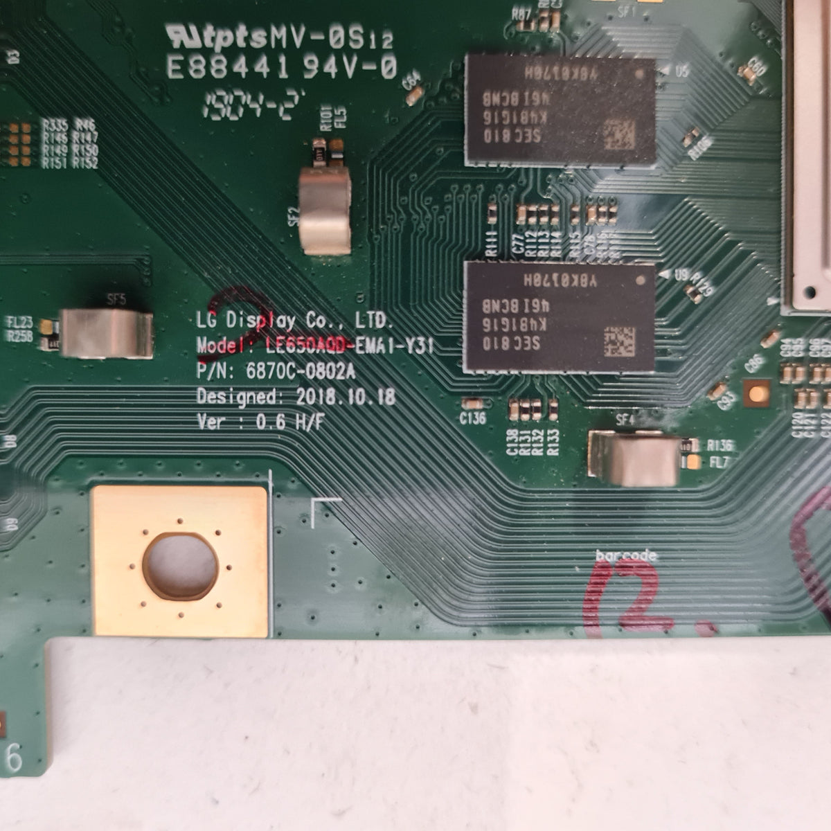 LG OLED55C9PTA T-CON BOARD 6871L-5932A 6870C-0802A