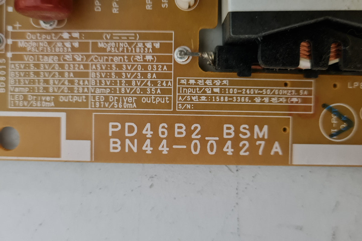 SAMSUNG UA40D6600 POWER SUPPLY BOARD BN44-00427A PD46B2_BSM