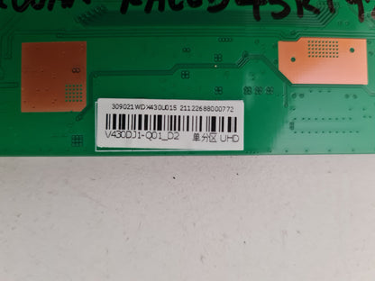 KOGAN KALED43RT9220SVA T-CON BOARD 309021WDX430U015 V430DJ1-Q01_D2