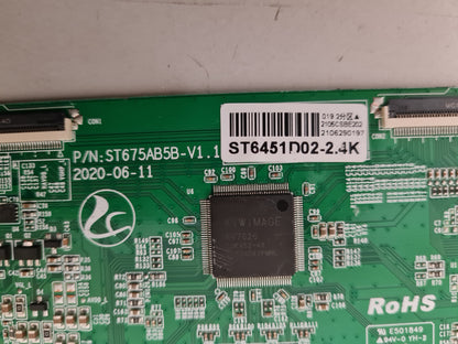 BAUHN ATV65UHDW-1021 T-CON BOARD ST675AB5B-V1.1 ST6451D02-2.4K