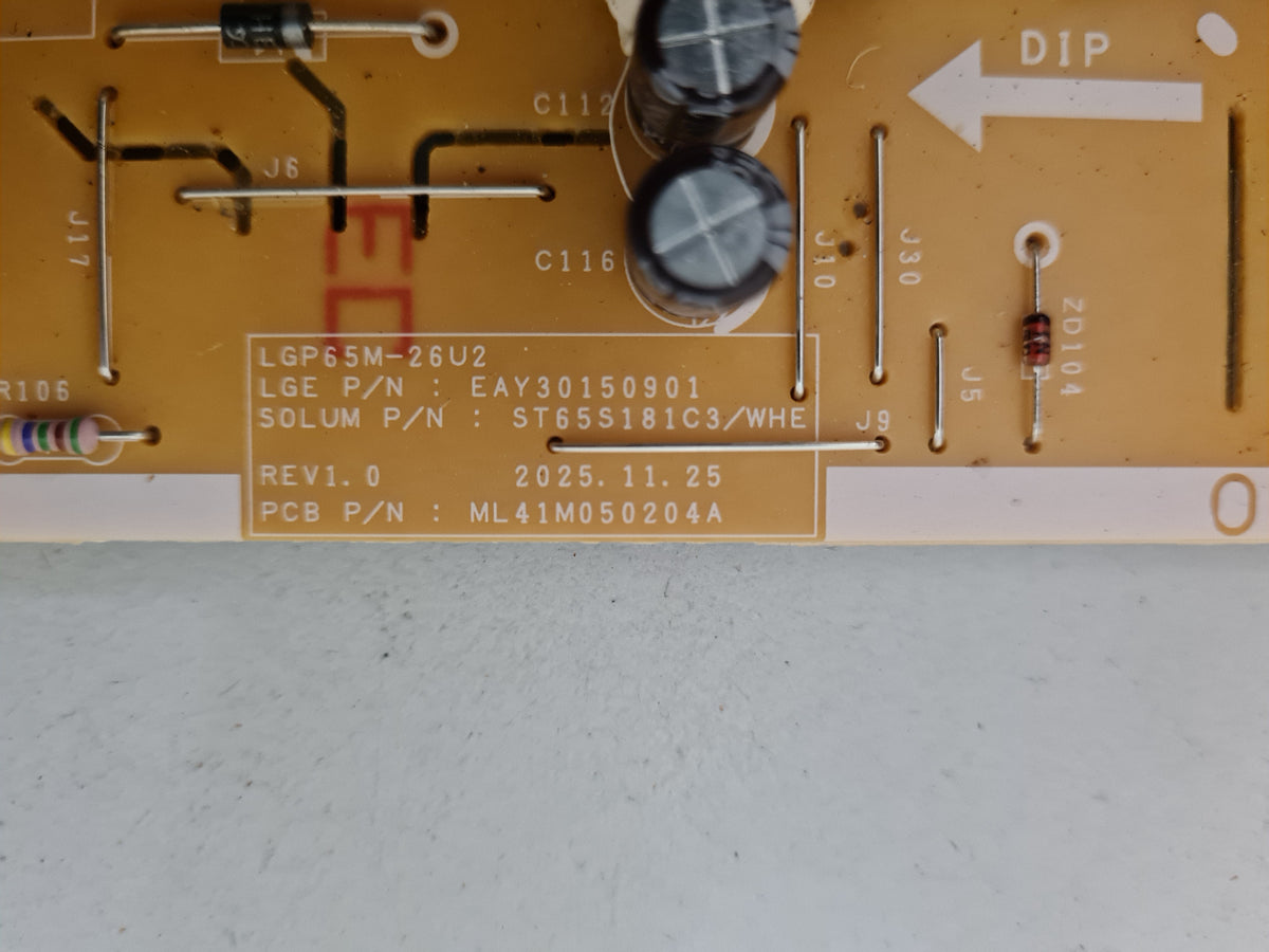 LG 65QNED80B POWER SUPPLY BOARD LGP65M-26U2 EAY30150901