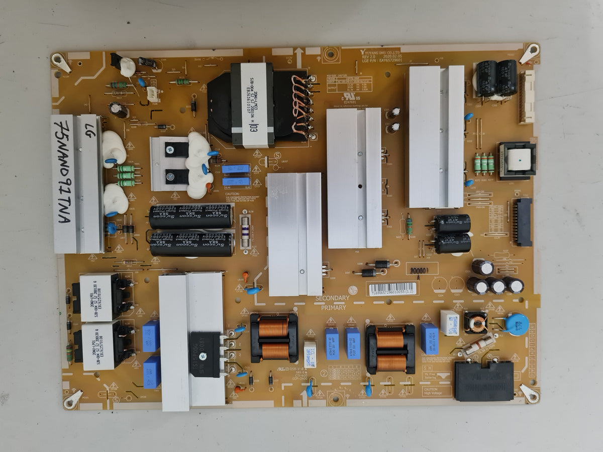 LG 75NANO91TNA POWER SUPPLY BOARD EAY65729601 LGP75L-20SP