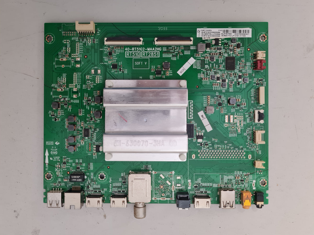 TCL 65P715 MAIN BOARD 40-RT51G2-MAA2HG 08-CS65TML-LC248AA V8-R851T02-LF1