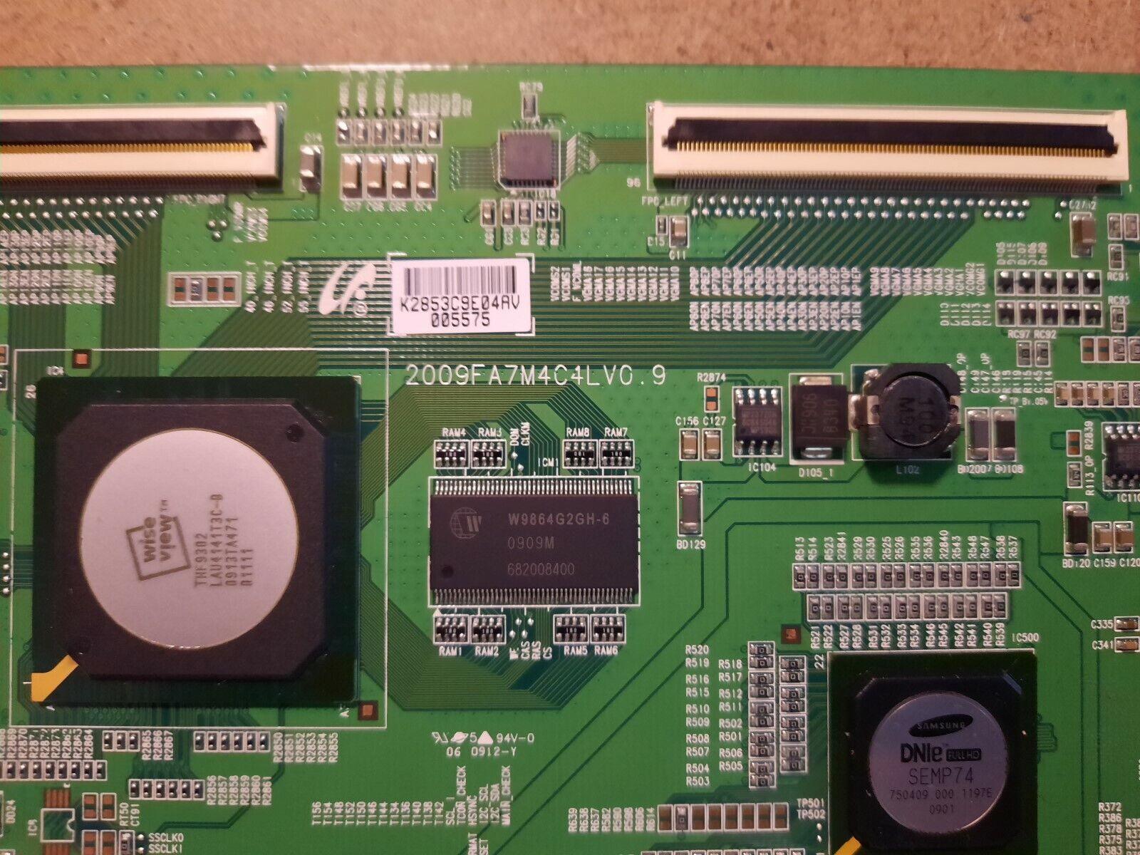 GENUINE SAMSUNG UA40B7100 T-Con Board - 2009FA7M4C4LV0.9