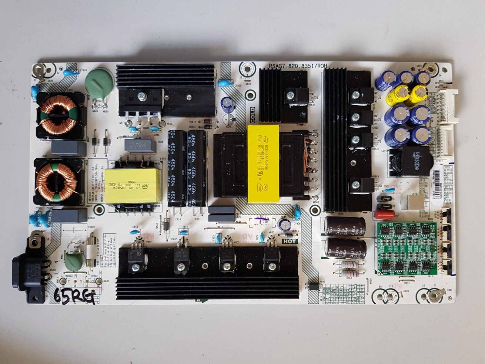 GENUINE HISENSE 65RG POWER SUPPLY BOARD RSAG7.820.8351 HLL-5068WA 241528