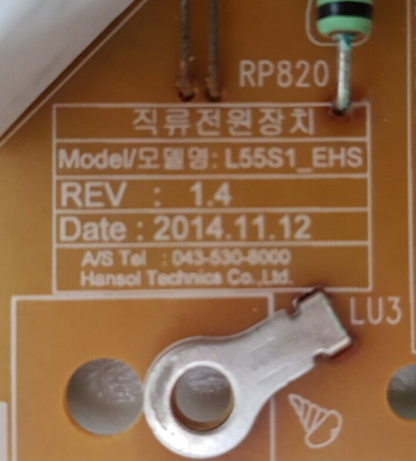 GENUINE SAMSUNG UA55H6300 POWER SUPPLY BOARD BN44-00704A L55S1_EHS