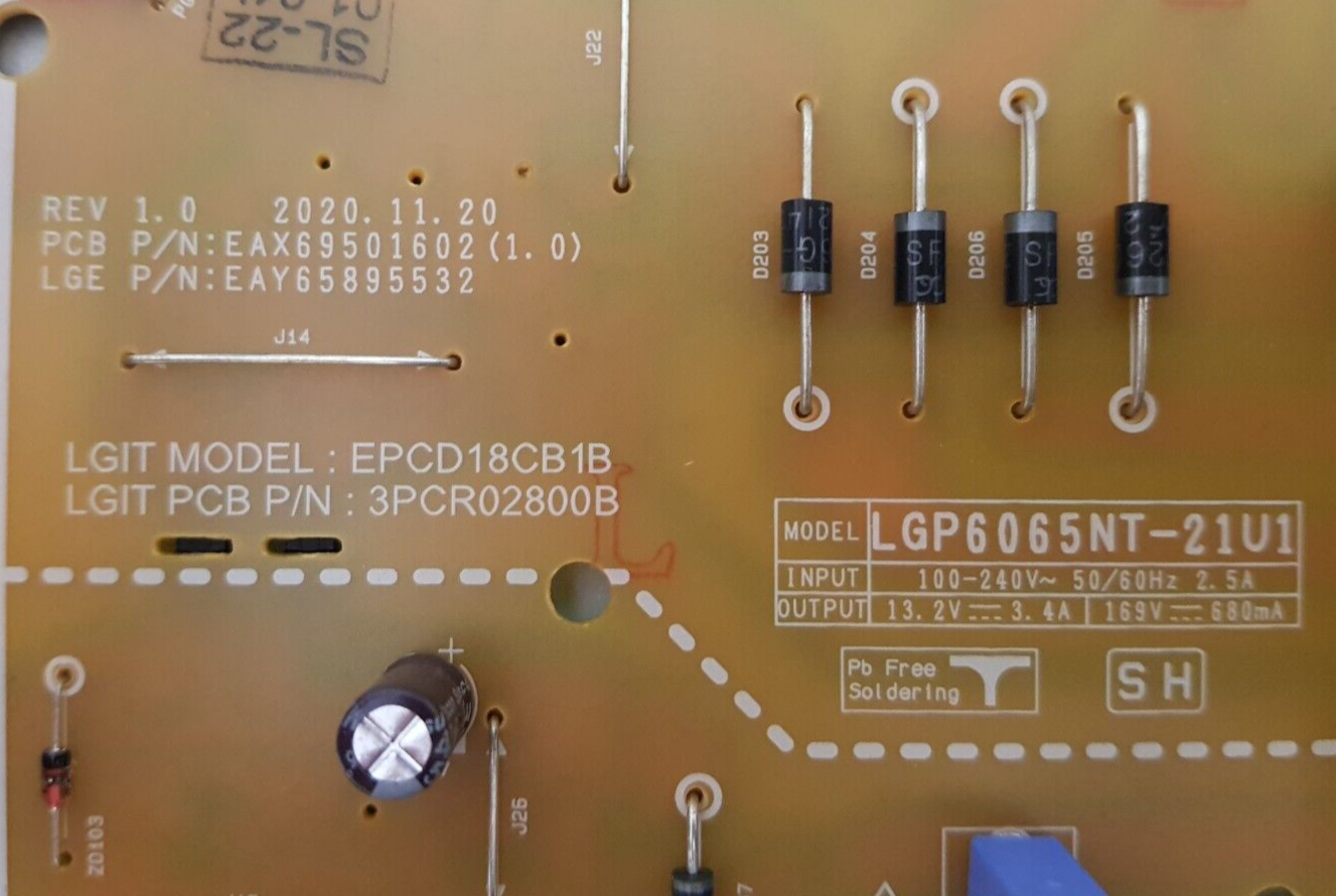 GENUINE LG 65UQ9000 POWER SUPPLY BOARD EAY65895532 EAX69501602 (1.0) EPCD18CB1B