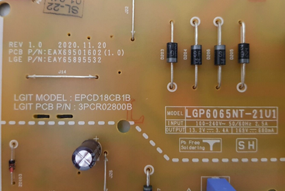 GENUINE LG 65UQ9000 POWER SUPPLY BOARD EAY65895532 EAX69501602 (1.0) EPCD18CB1B