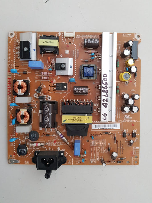 GENUINE LG 42LB6500 POWER SUPPLY BOARD EAY63071901 EAX65423701 1.9 LGP3942-14PL1