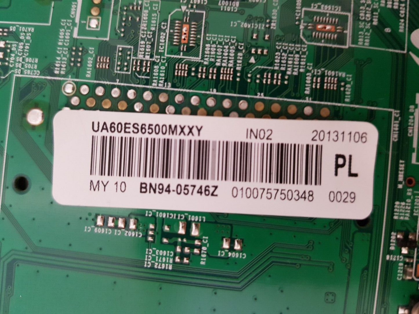 GENUINE SAMSUNG UA60ES6500 (VER-HS01) MAIN BOARD BN94-05746Z