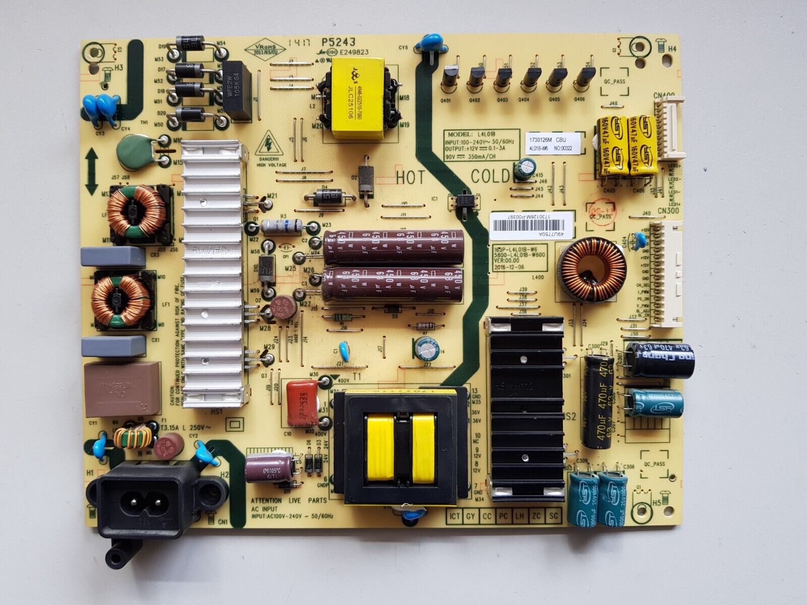 GENUINE TOSHIBA 49U7750A POWER SUPPLY BOARD L4L01B